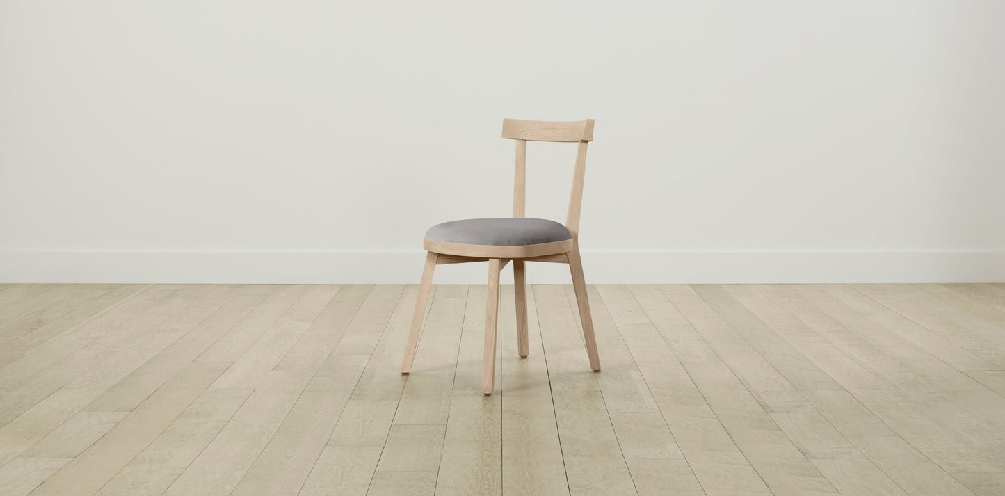 The Allen - Nubuck Leather Asphalt Dining Chair
