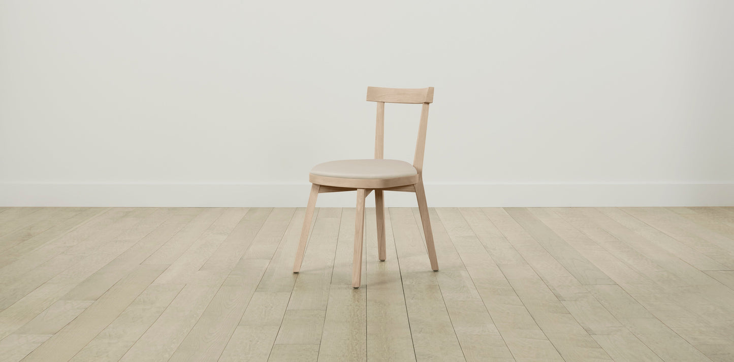 The Allen - Pebbled Leather Stone Dining Chair