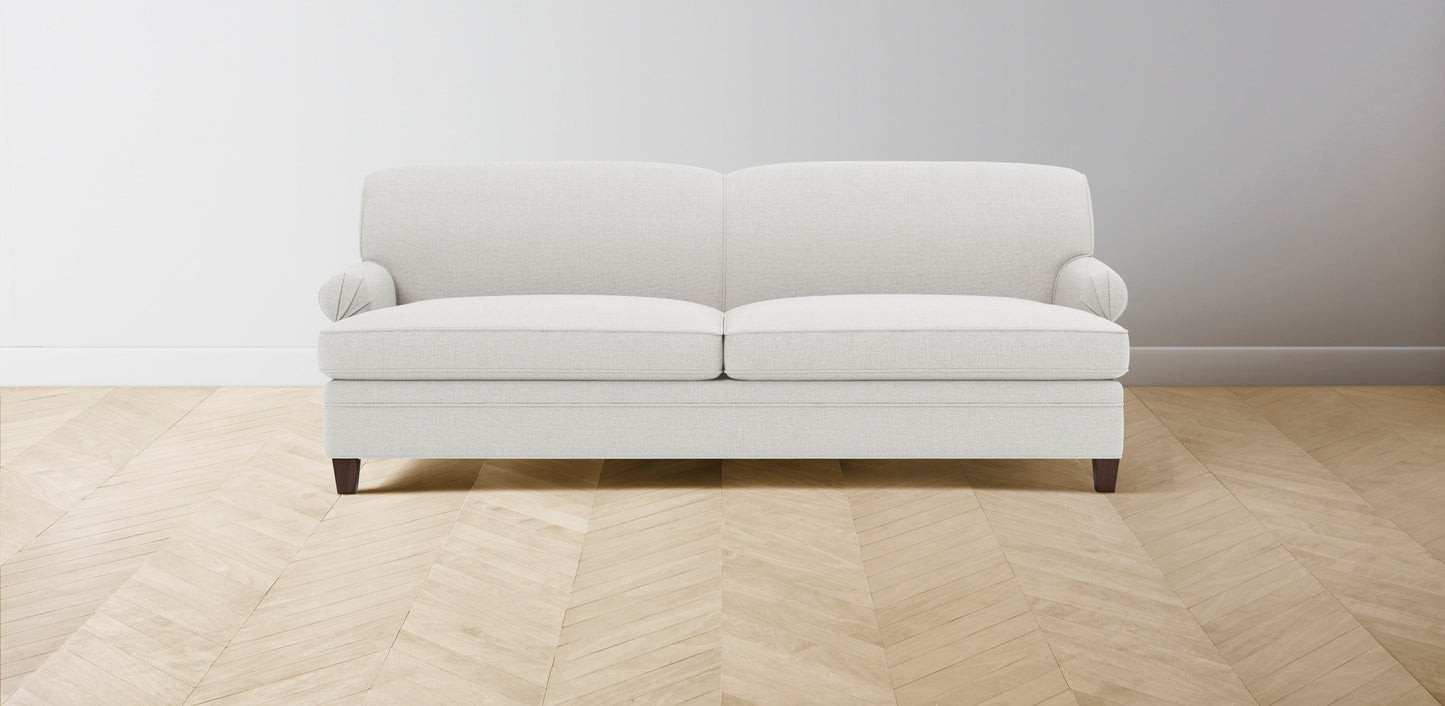 The Carmine - Belgian Linen Egret Sofa