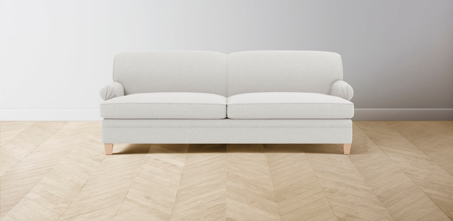 The Carmine - Belgian Linen Egret Sofa