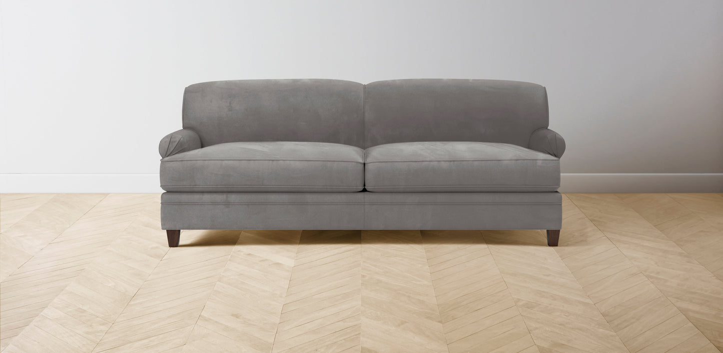 The Carmine - Nubuck Leather Asphalt Sofa