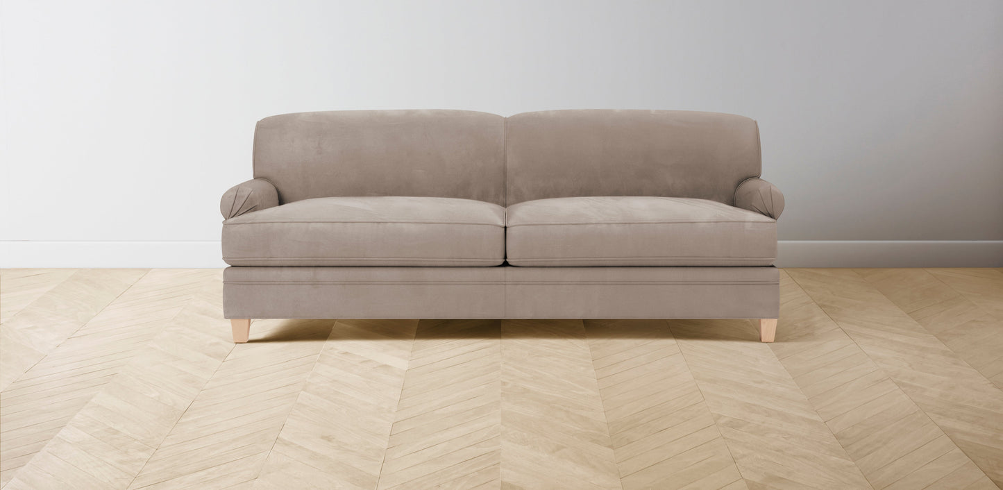 The Carmine - Nubuck Leather Fawn Sofa