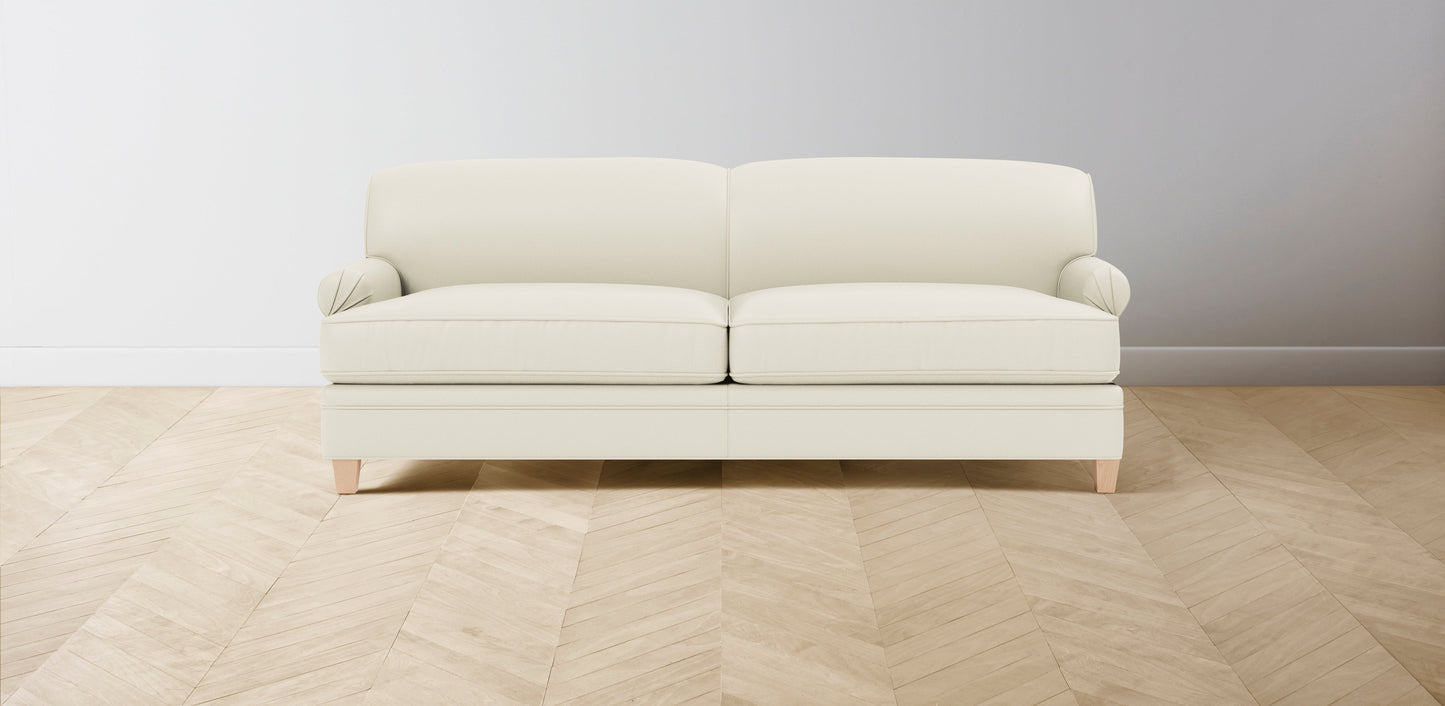 The Carmine - Pebbled Leather Swan Sofa