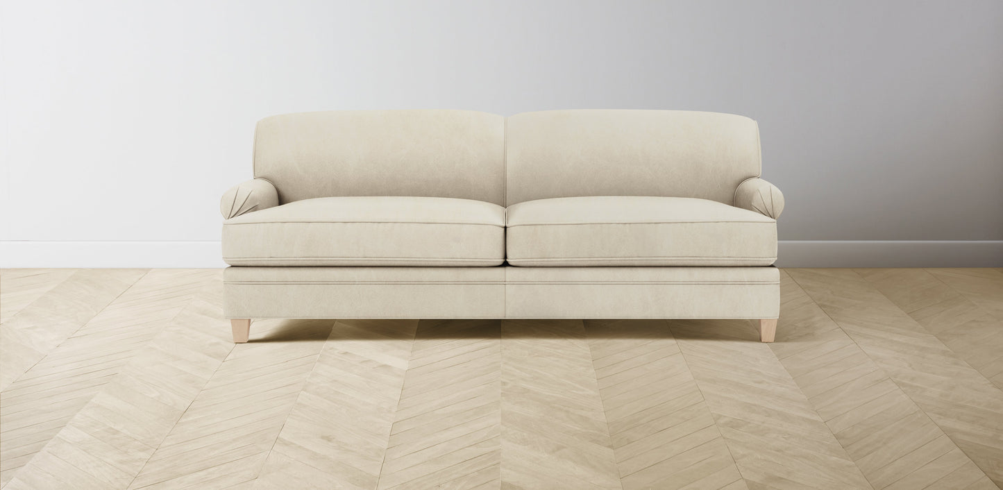 The Carmine - Tuscan Leather Bisque Sofa