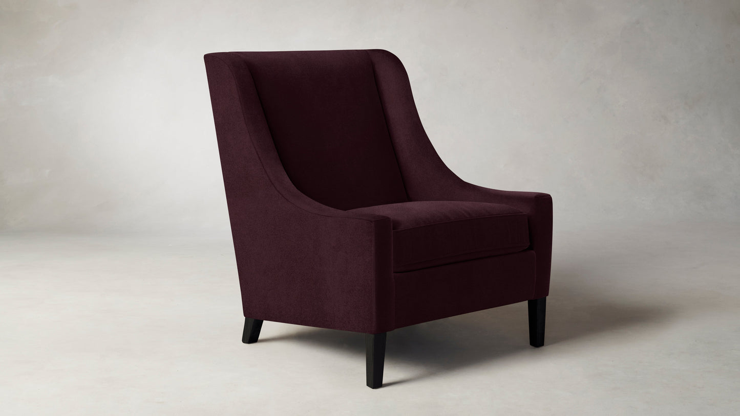 The Chrystie - Performance Velvet Merlot Chair