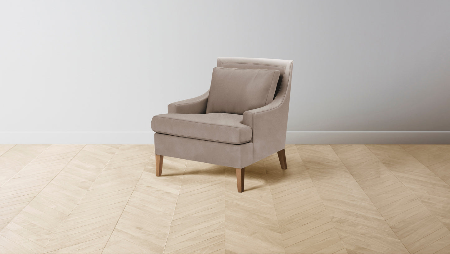 The Downing - Nubuck Leather Fawn Chair