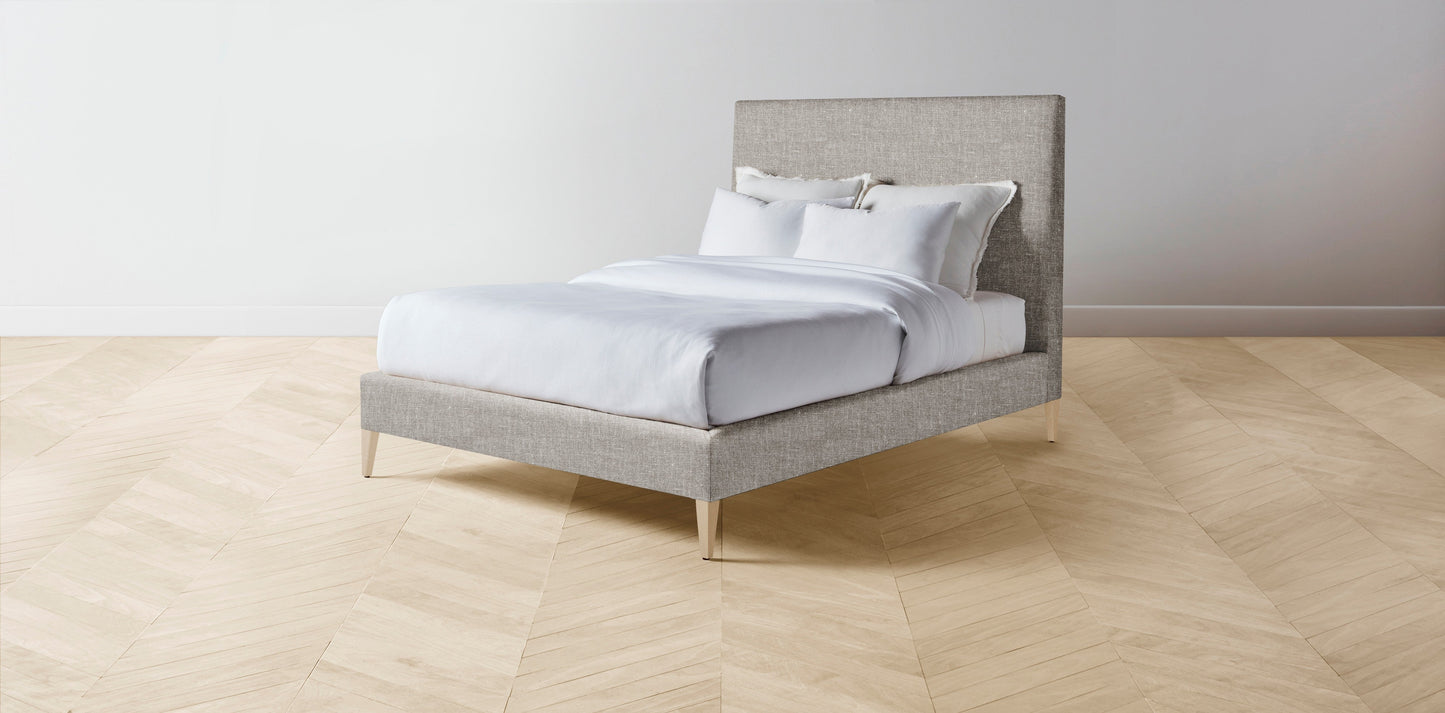 The Essex - Belgian Linen Agate Bed - 60" Headboard - Upholstered on reverse
