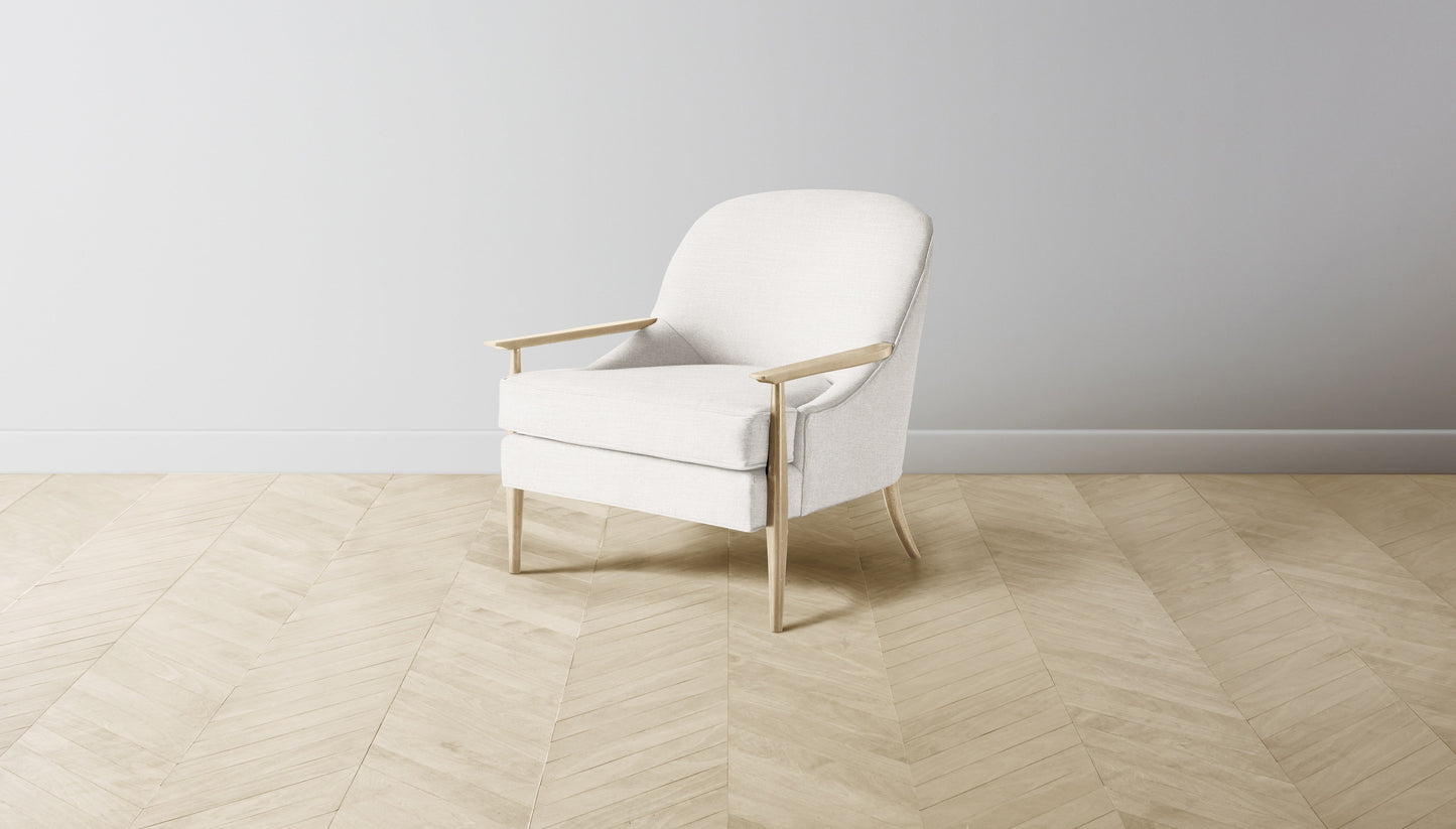 The Leroy - Performance Textured Tweed Snow Chair