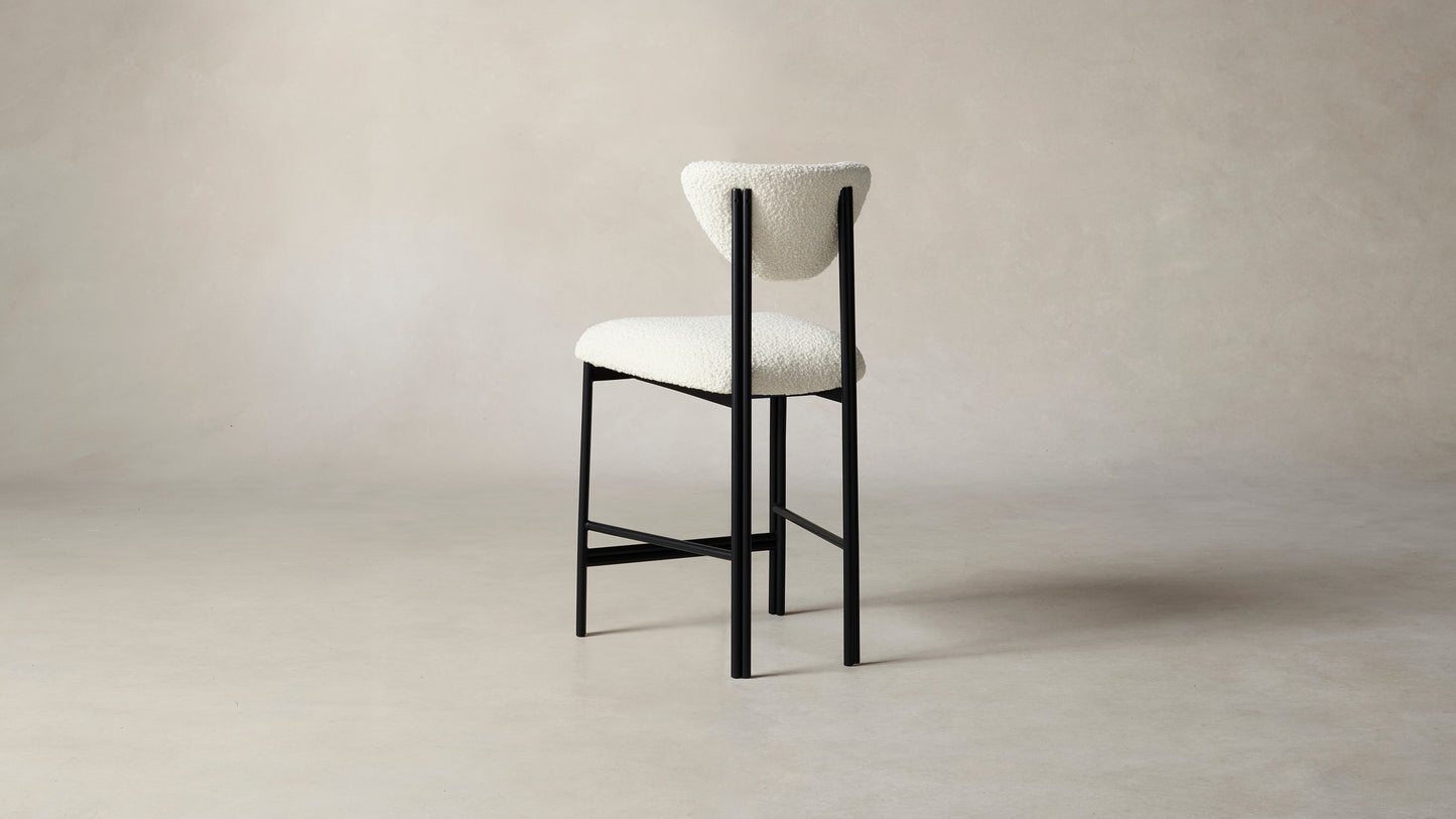 The Cooper - Italian Bouclé White Counter Stool