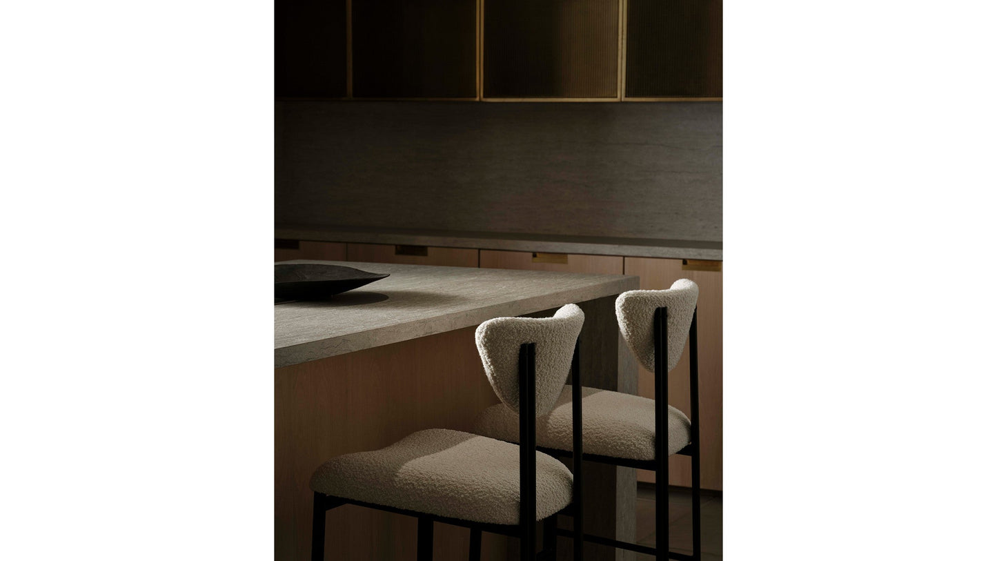 The Cooper - Italian Bouclé White Counter Stool