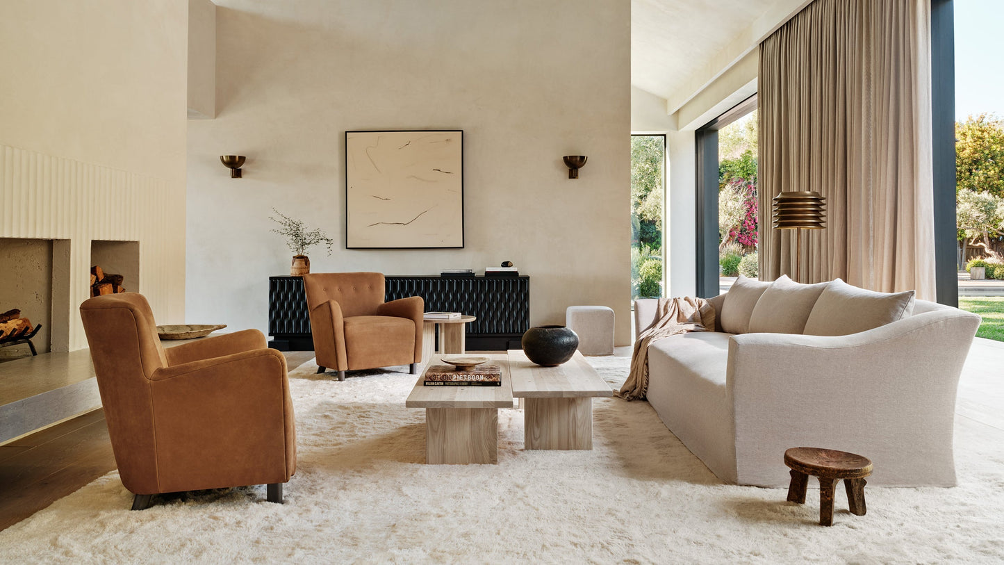 The Leonard - Performance Stonewashed Linen Clamshell Sofa
