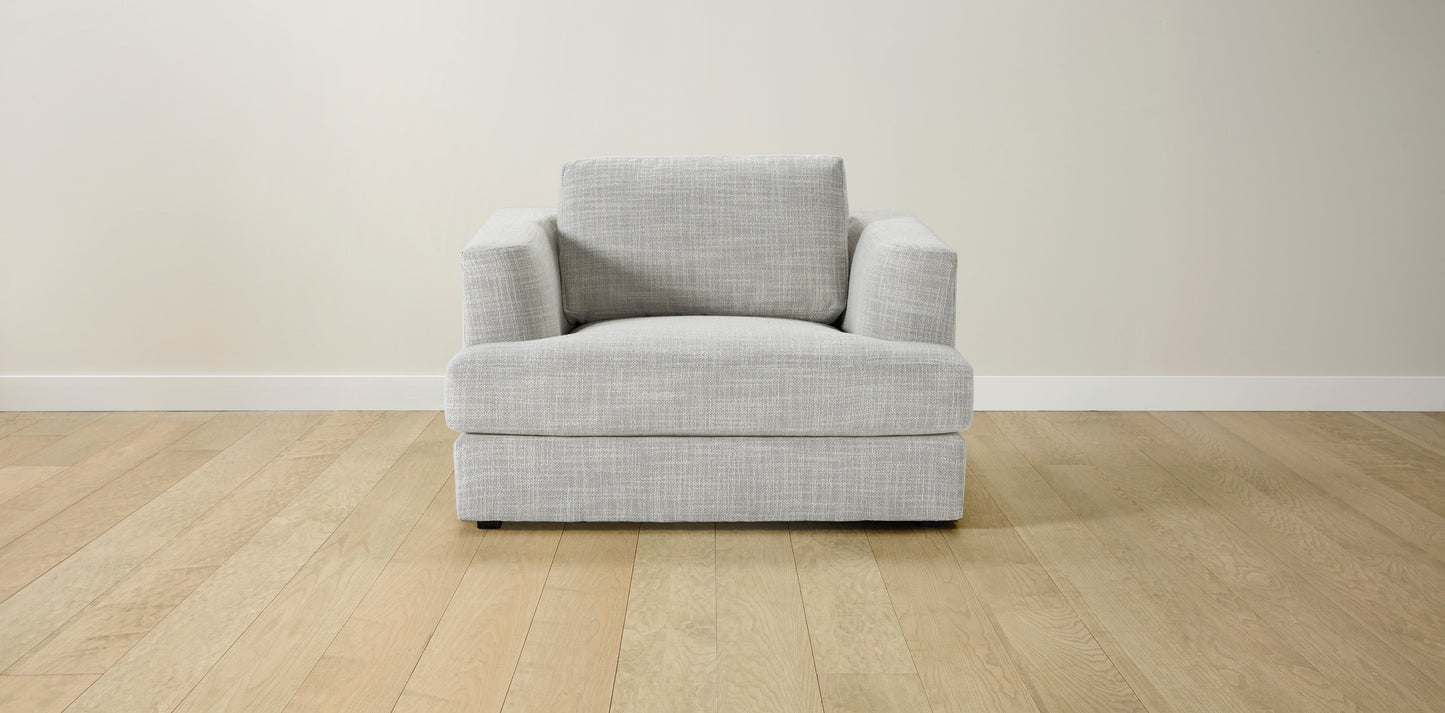 The Varick - Performance Textured Tweed Dove Chair and a Half