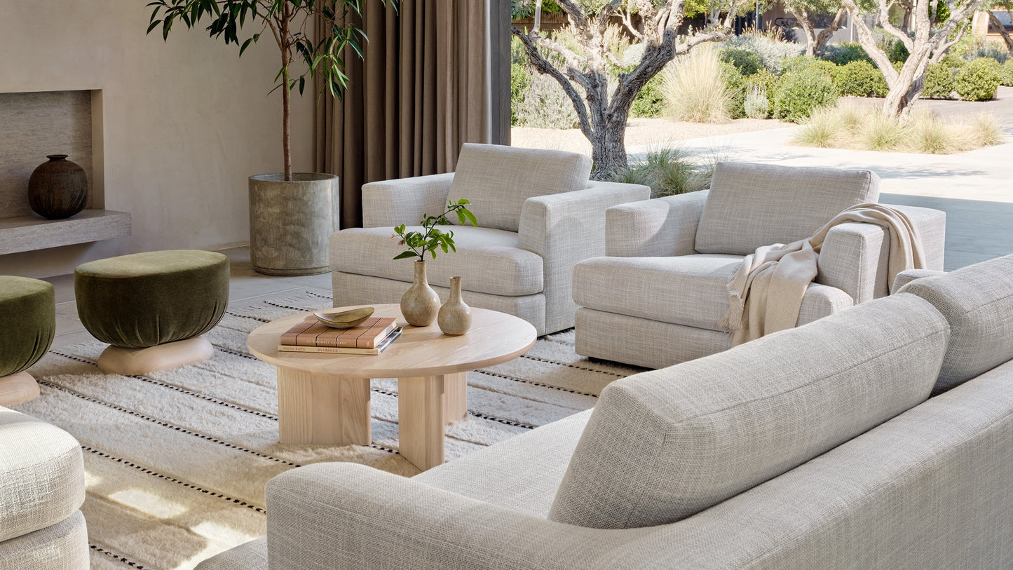 The Varick - Performance Textured Tweed Dove Chair and a Half