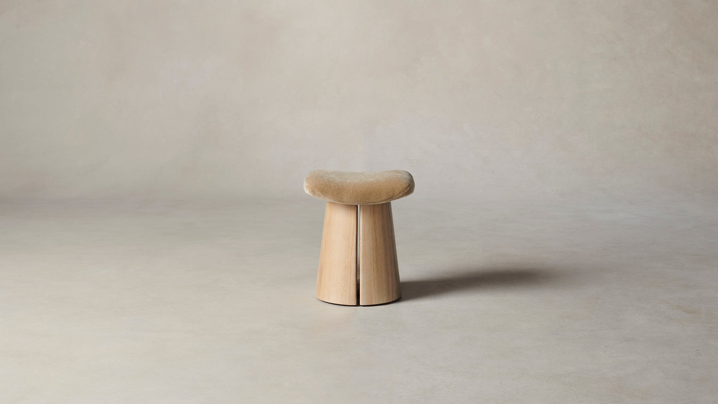The Weston - Mohair Almond Accent Stool