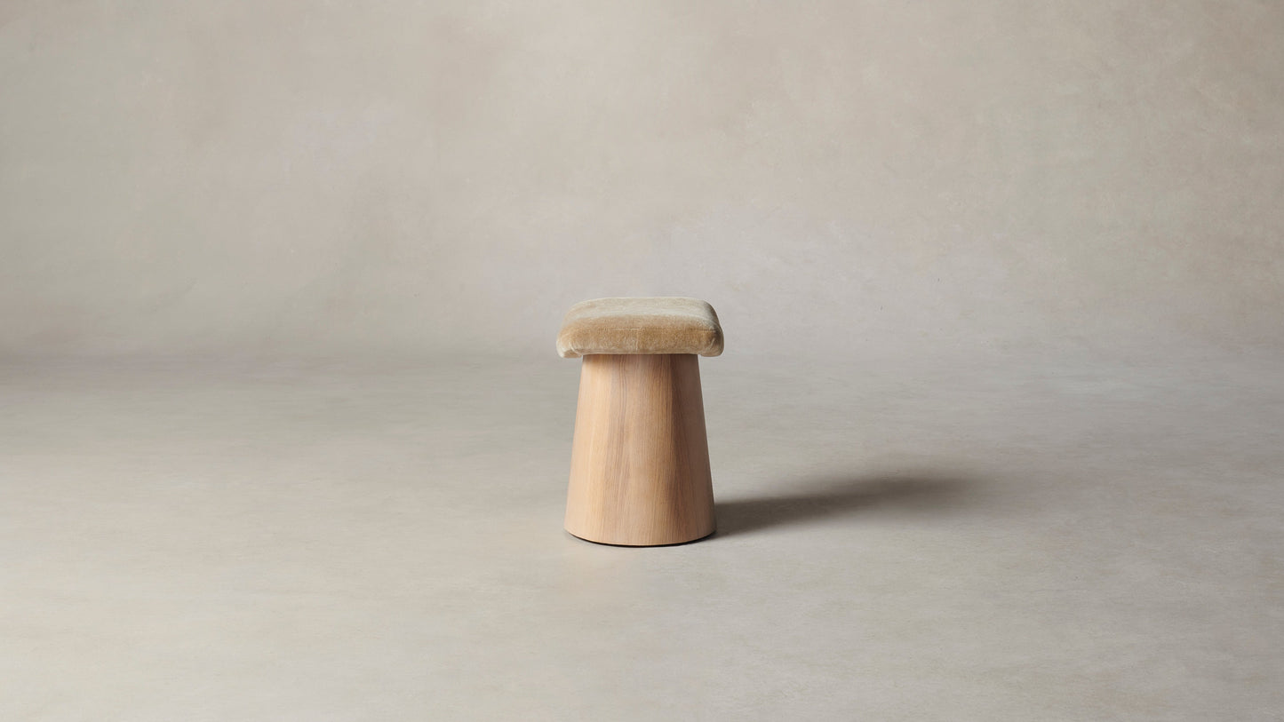 The Weston - Mohair Almond Accent Stool