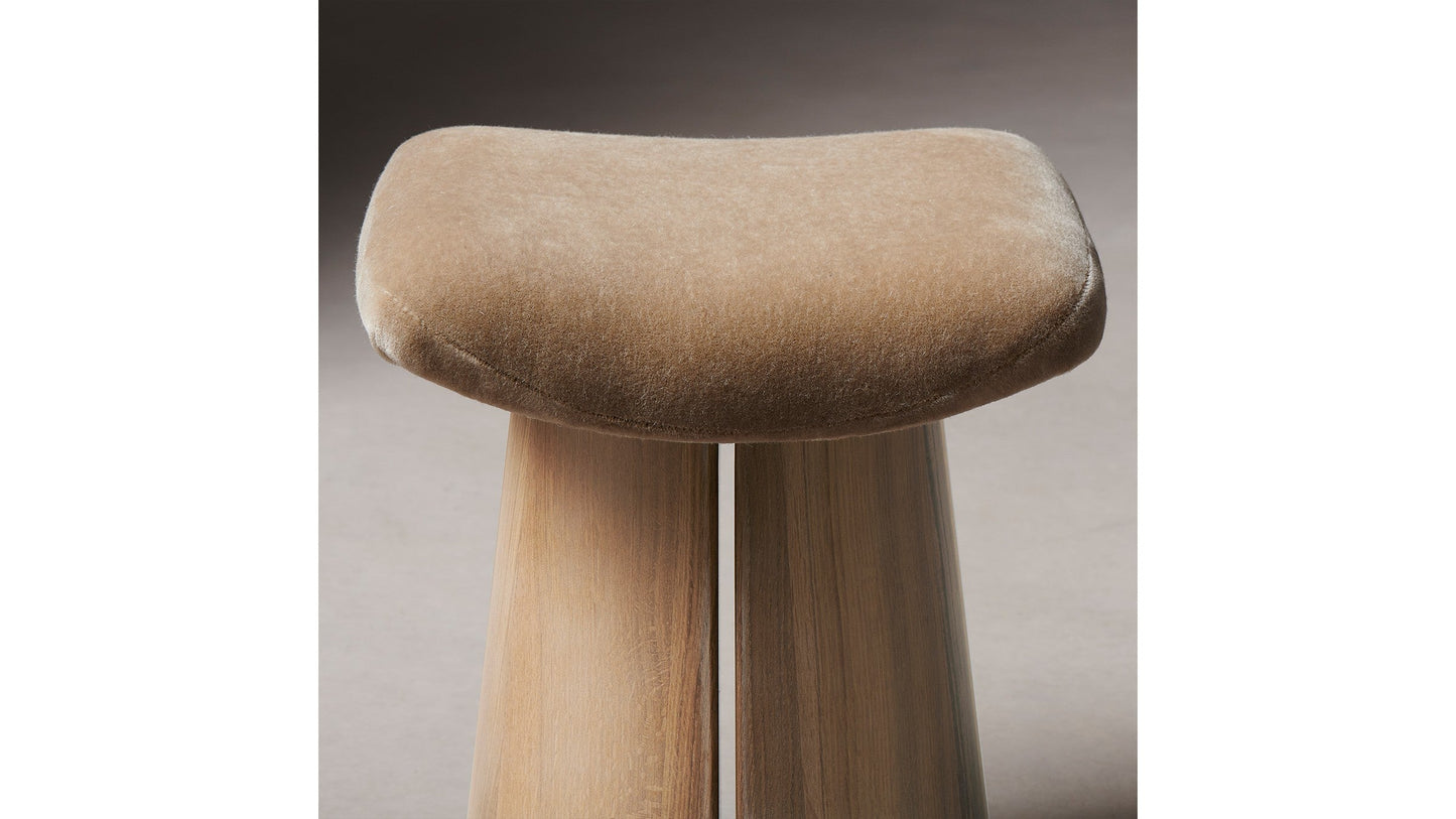 The Weston - Mohair Almond Accent Stool