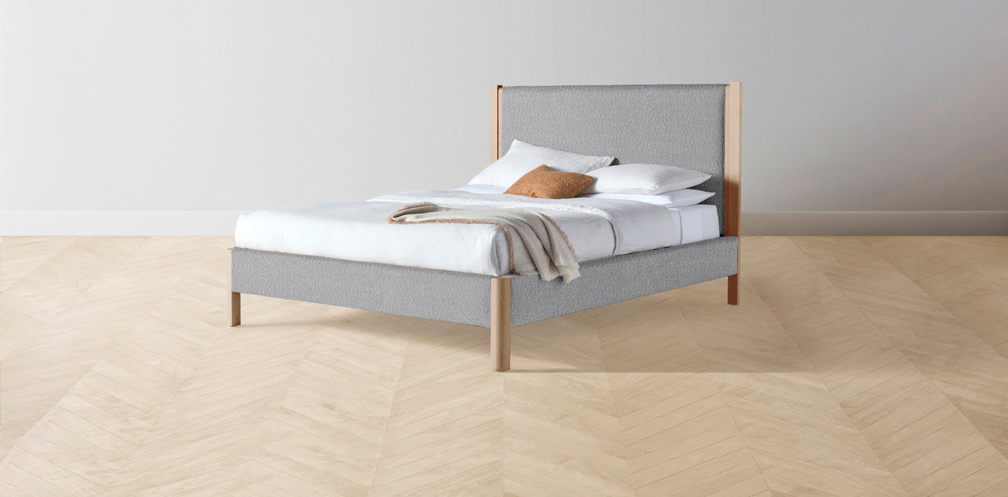 The Thompson - Italian Bouclé Waterfall Bed - 48" Headboard - Upholstered on reverse