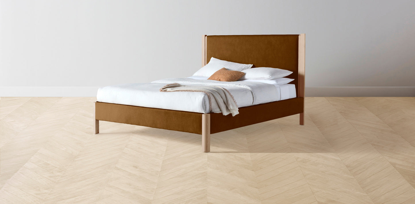 The Thompson - Mohair Brown Sugar Bed - 48" Headboard - Upholstered on reverse