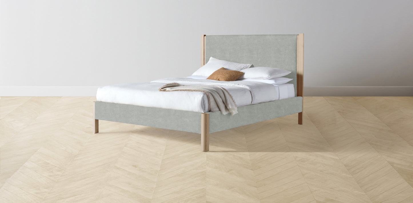 The Thompson - Performance Melange Weave Seaglass Bed - 48" Headboard - Muslin on reverse