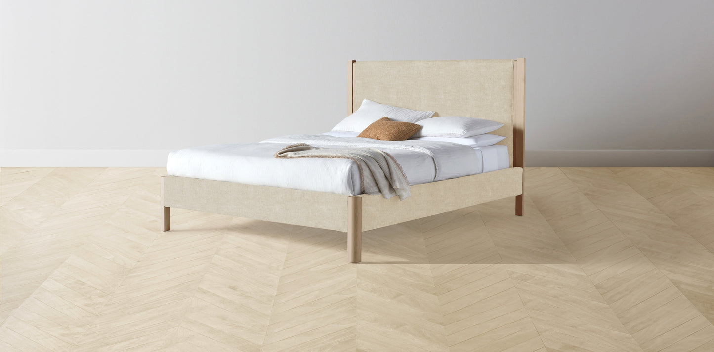 The Thompson - Performance Melange Weave Shell Bed - 48" Headboard - Upholstered on reverse