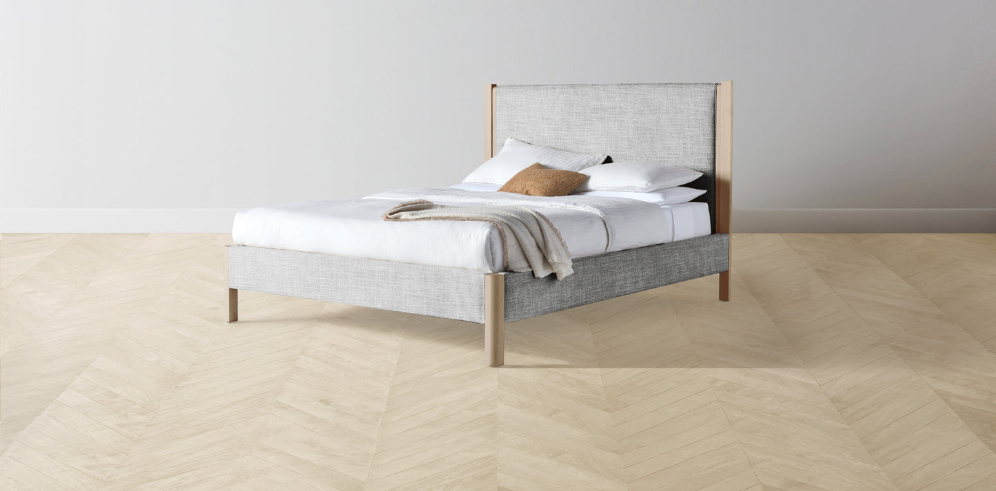 The Thompson - Performance Textured Tweed Alpine Bed - 48" Headboard - Upholstered on reverse