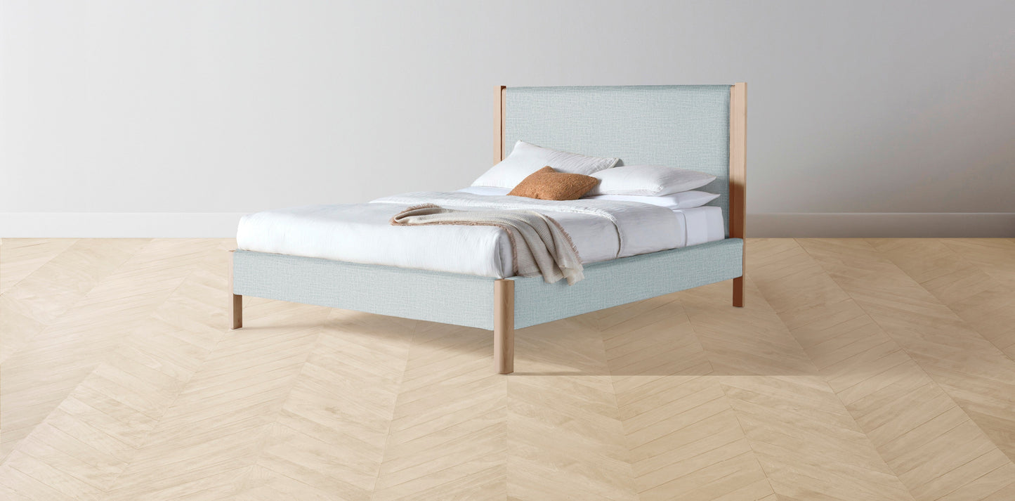 The Thompson - Performance Woven Chenille Rain Bed - 48" Headboard - Muslin on reverse