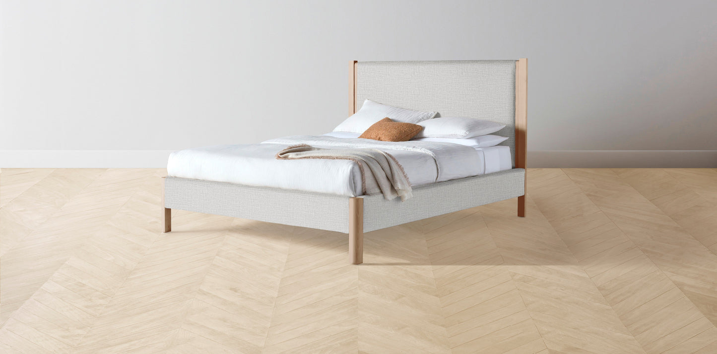 The Thompson - Performance Woven Chenille Steel Bed - 48" Headboard - Upholstered on reverse