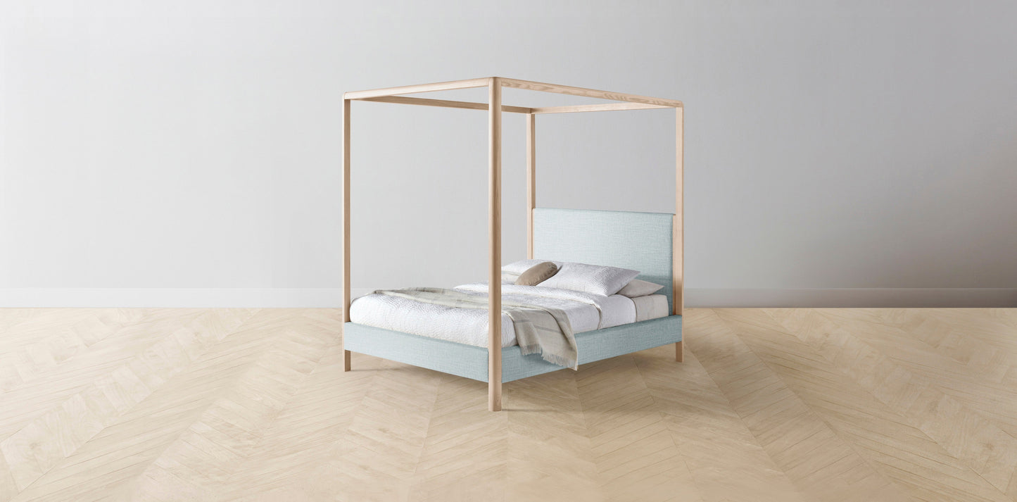 The Thompson - Performance Woven Chenille Rain Canopy Bed - 48" Headboard - Upholstered on reverse