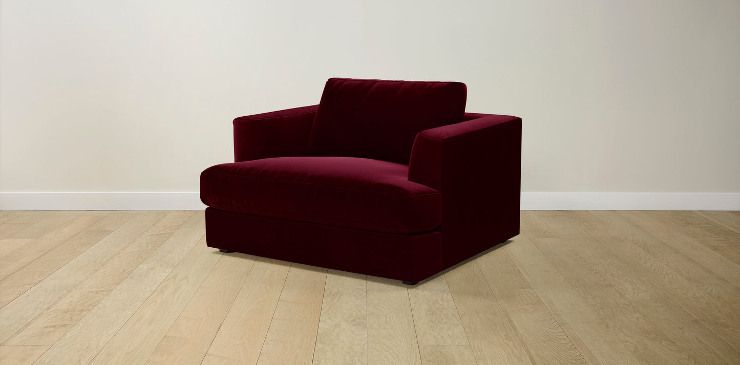 The Varick - Mohair Crimson Chair and a Half