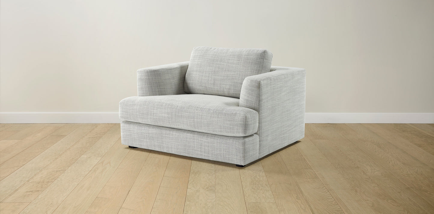 The Varick - Performance Textured Tweed Dove Chair and a Half