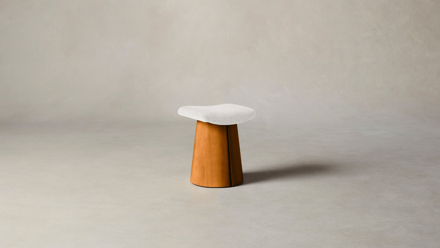 The Weston - Belgian Linen Egret Accent Stool
