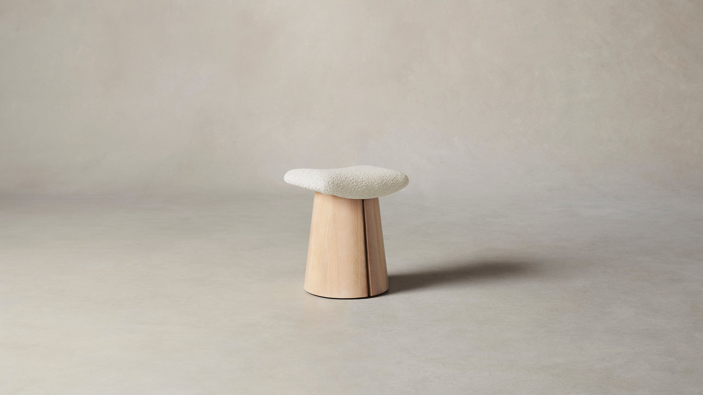 The Weston - Italian Bouclé White Accent Stool
