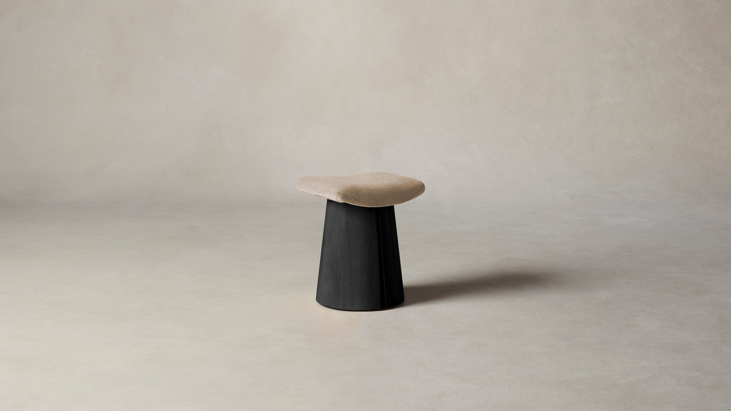 The Weston - Mohair Almond Accent Stool