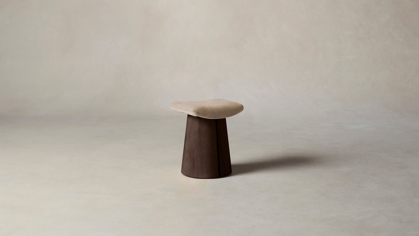 The Weston - Mohair Almond Accent Stool
