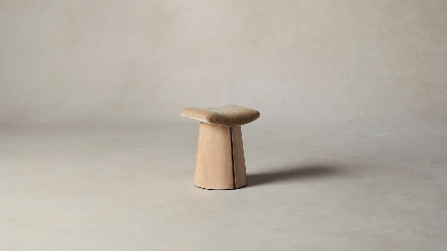 The Weston - Mohair Almond Accent Stool