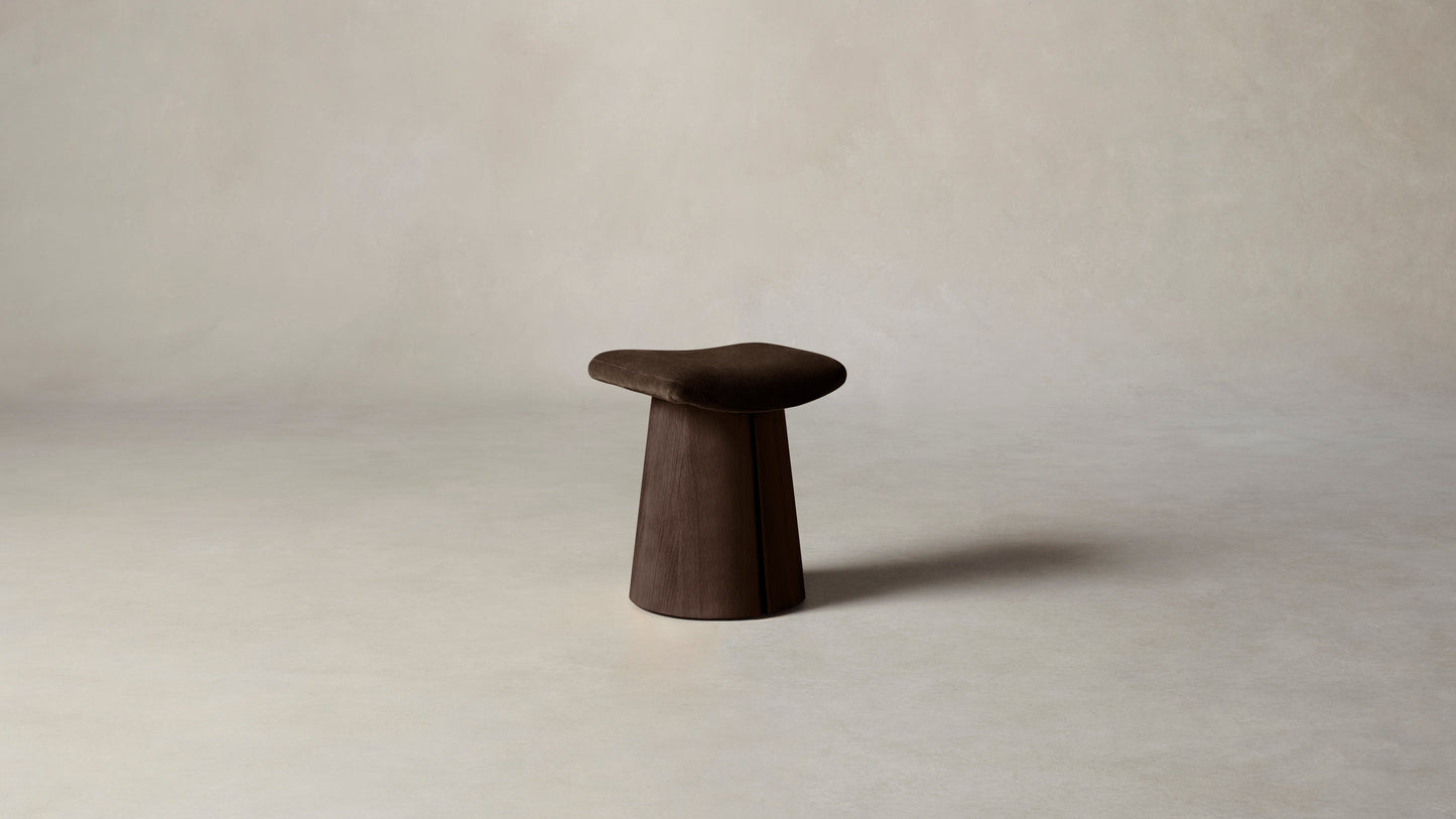 The Weston - Mohair Chocolate Accent Stool