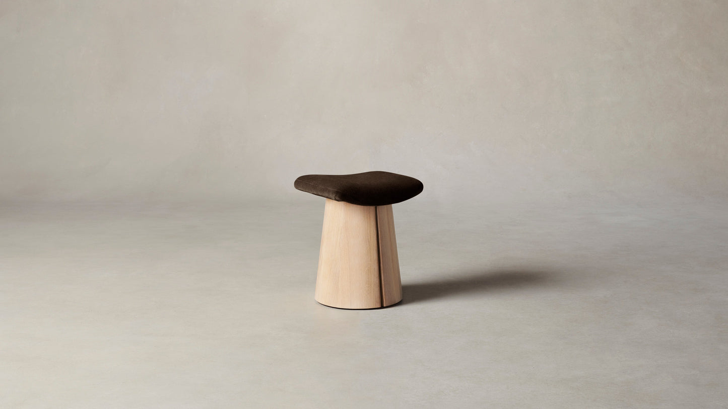 The Weston - Mohair Chocolate Accent Stool