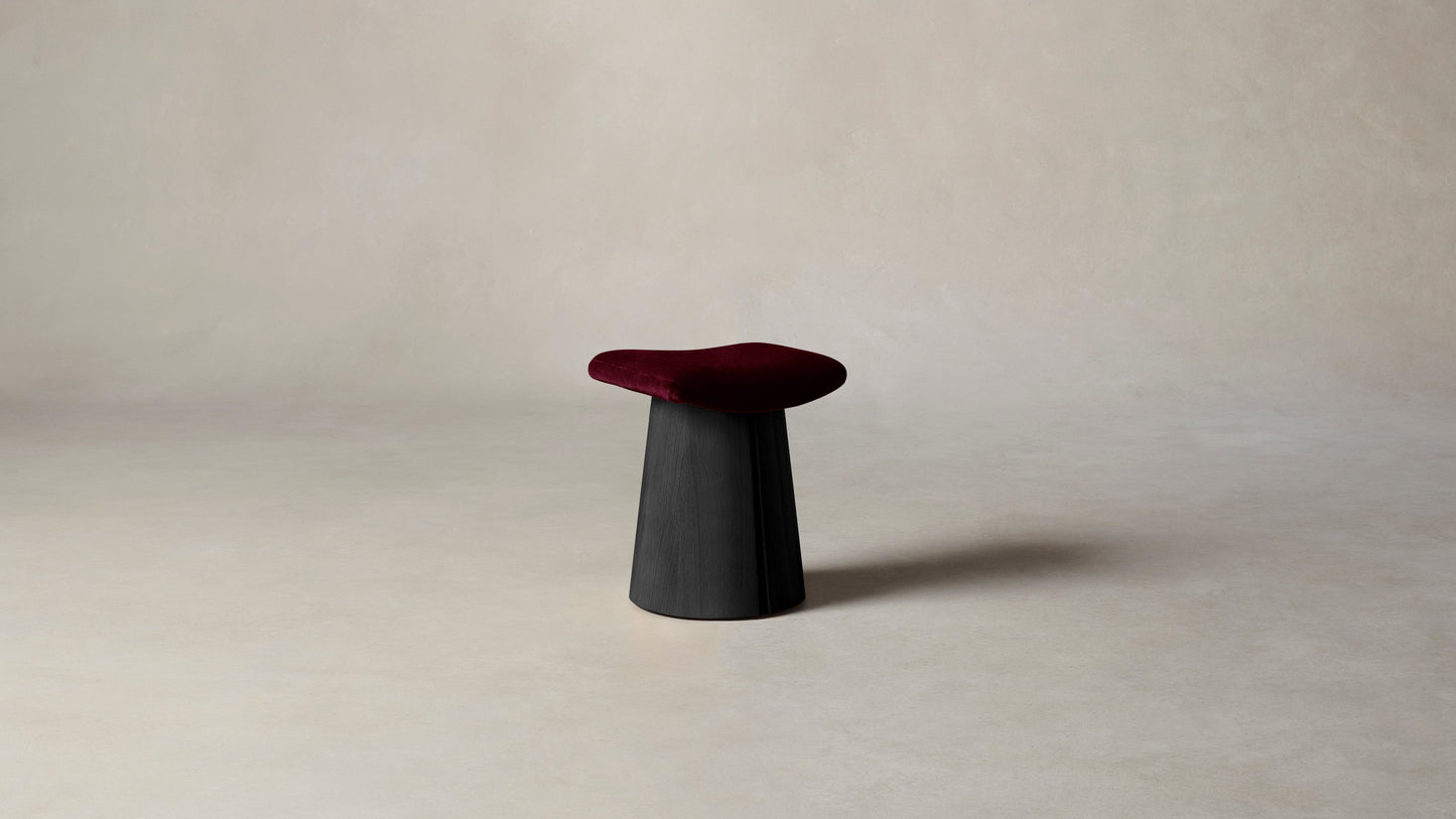 The Weston - Mohair Crimson Accent Stool