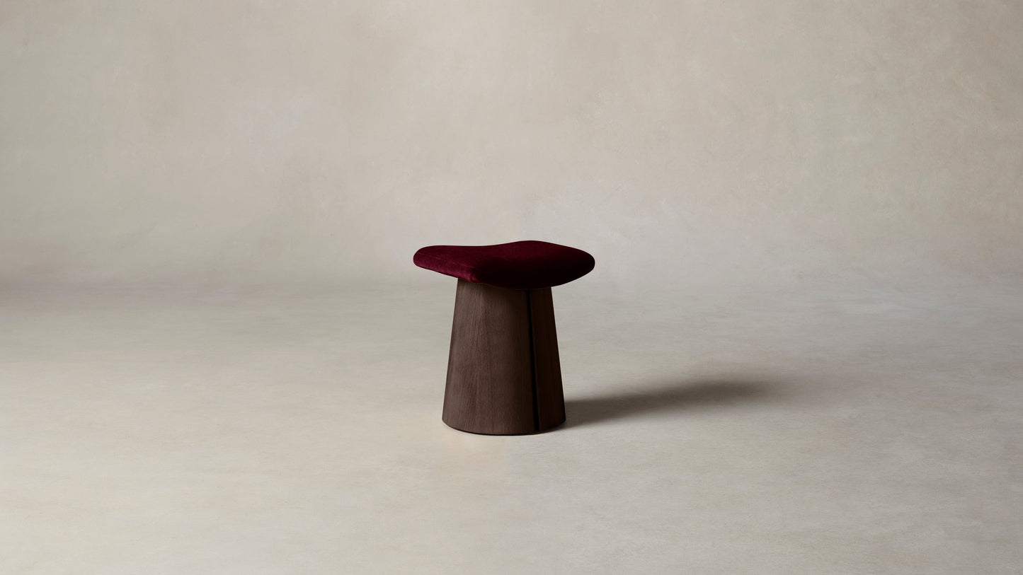 The Weston - Mohair Crimson Accent Stool