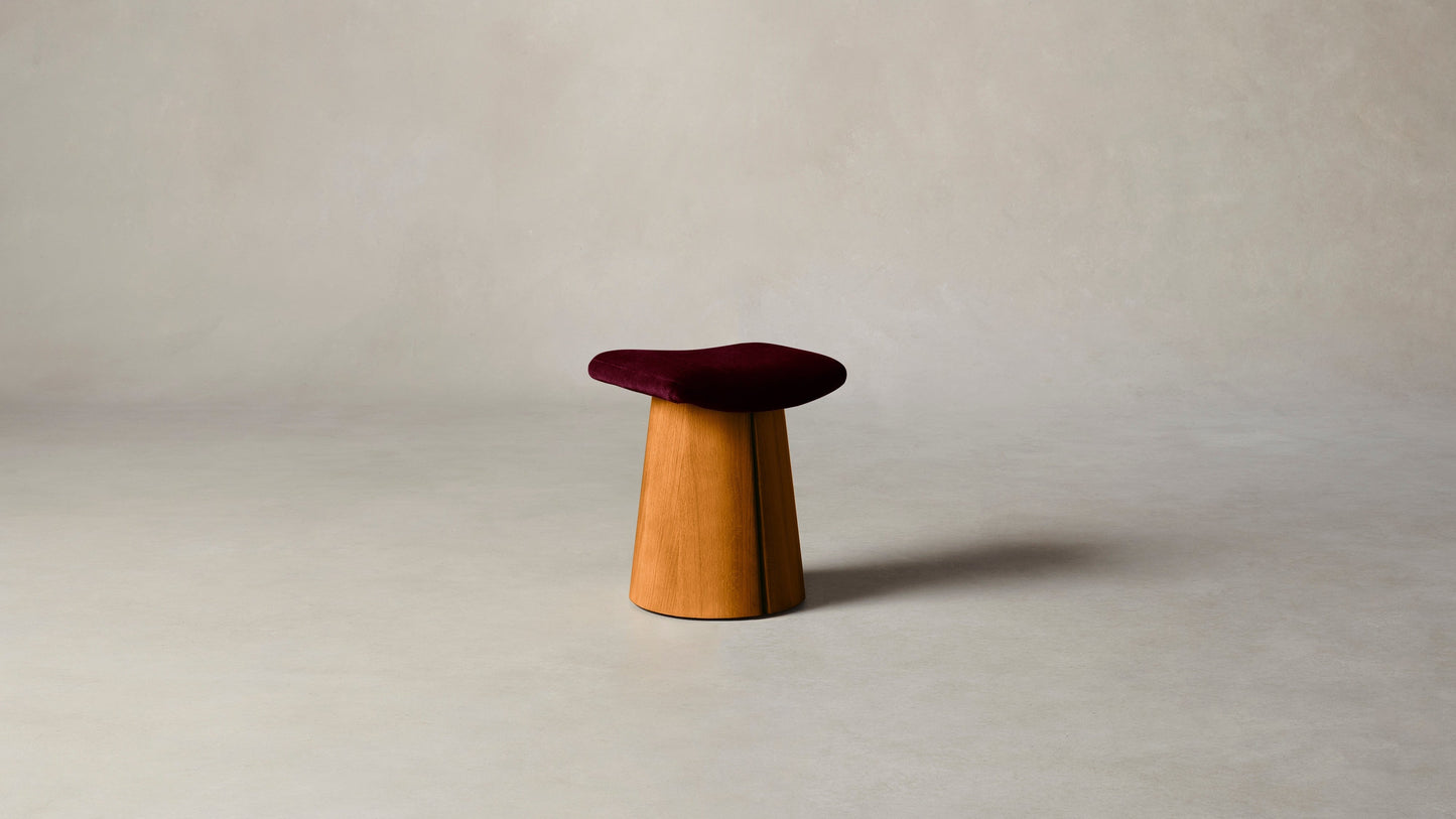 The Weston - Mohair Crimson Accent Stool