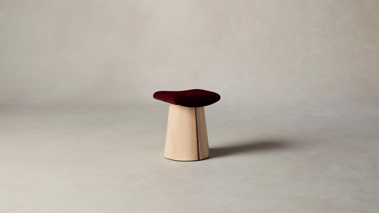 The Weston - Mohair Crimson Accent Stool