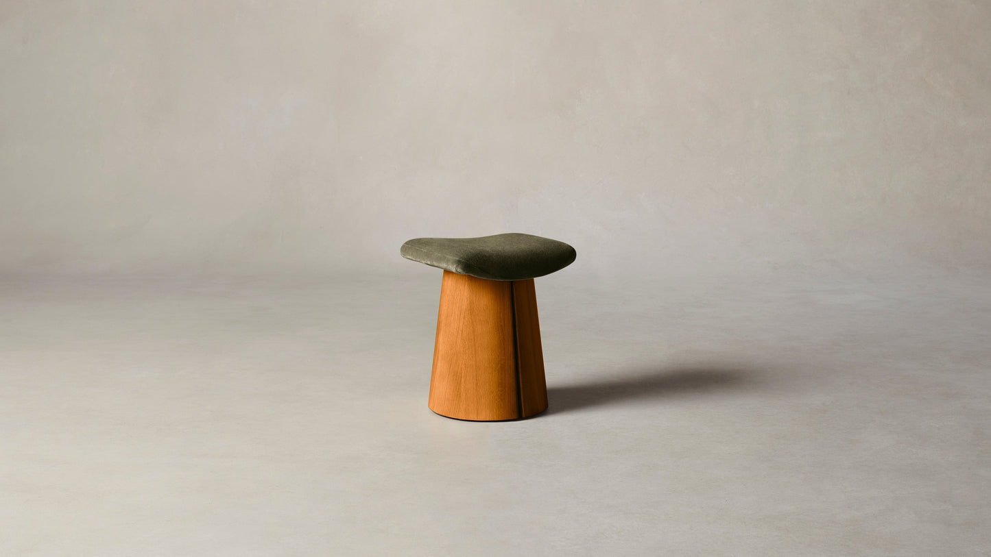 The Weston - Mohair Moss Accent Stool
