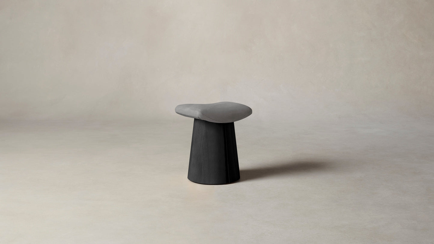 The Weston - Nubuck Leather Asphalt Accent Stool