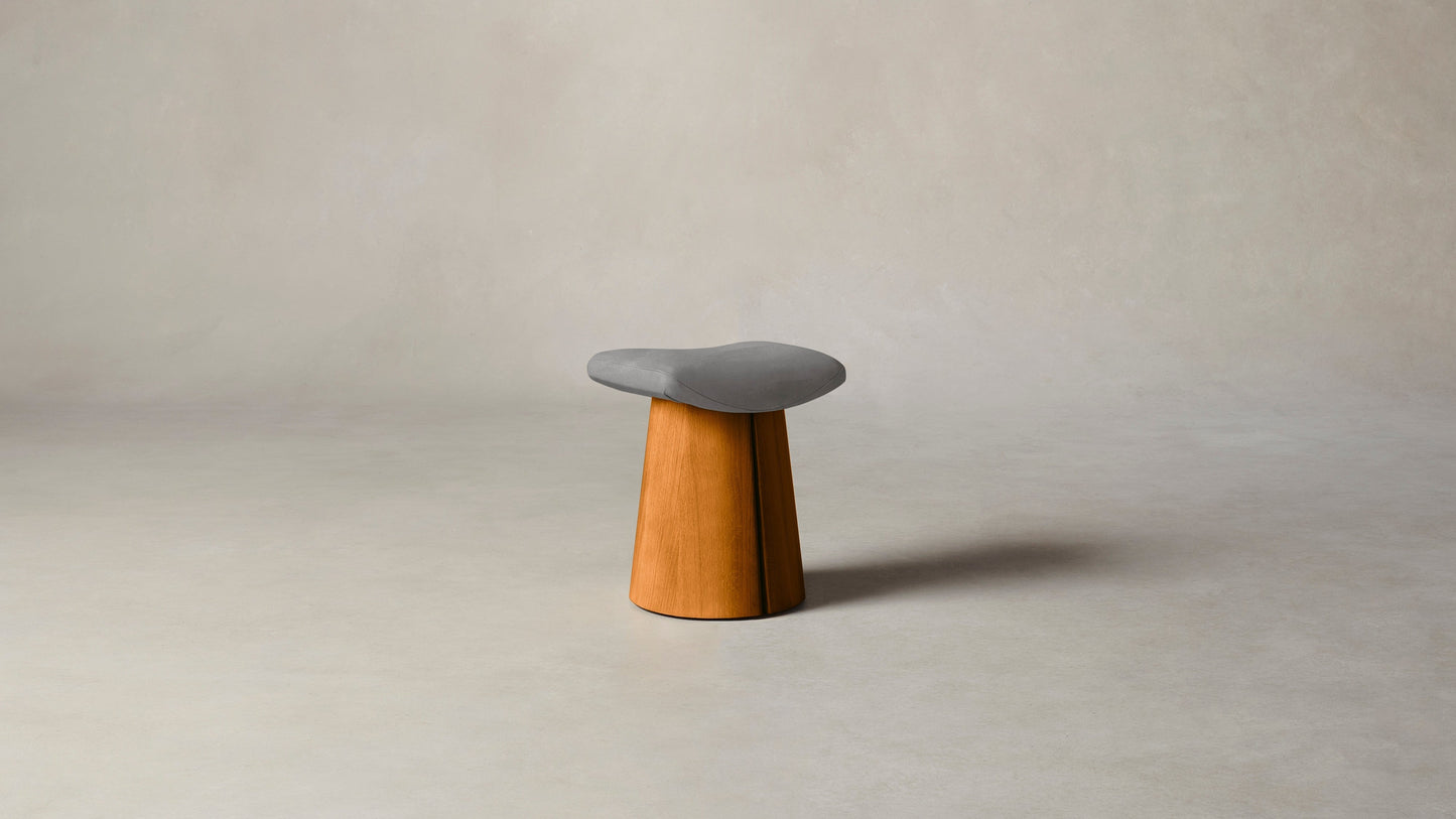 The Weston - Nubuck Leather Asphalt Accent Stool