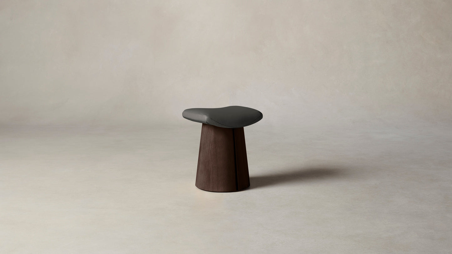 The Weston - Pebbled Leather Ash Accent Stool