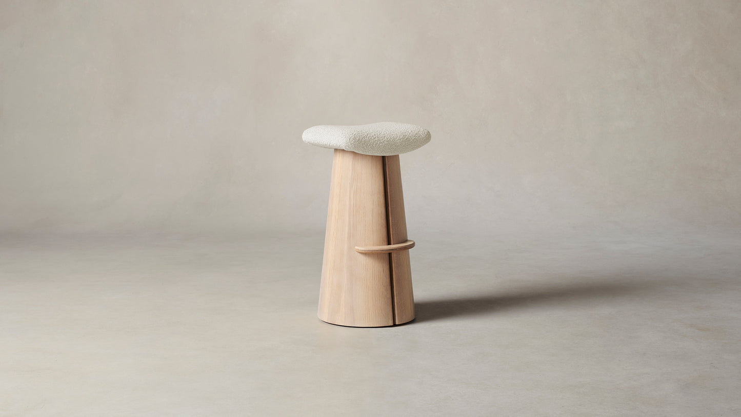 The Weston - Italian Bouclé White Bar and Counter Stool