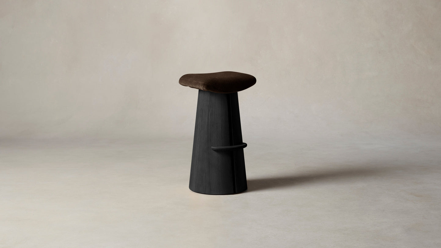 The Weston - Mohair Chocolate Bar and Counter Stool