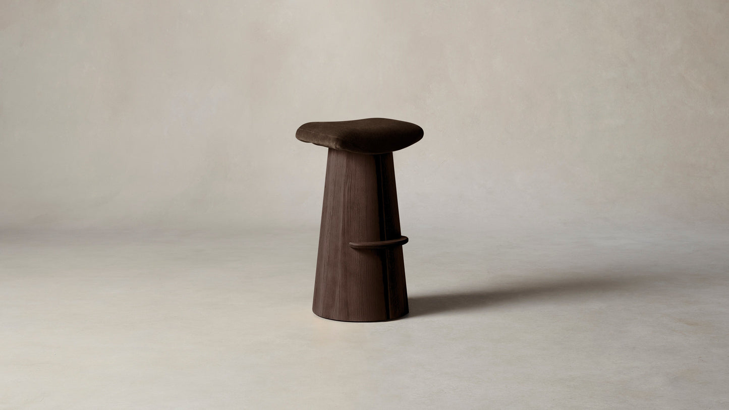 The Weston - Mohair Chocolate Bar and Counter Stool