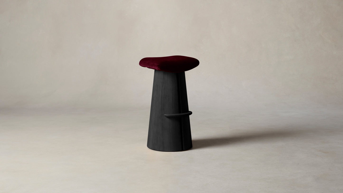 The Weston - Mohair Crimson Bar and Counter Stool