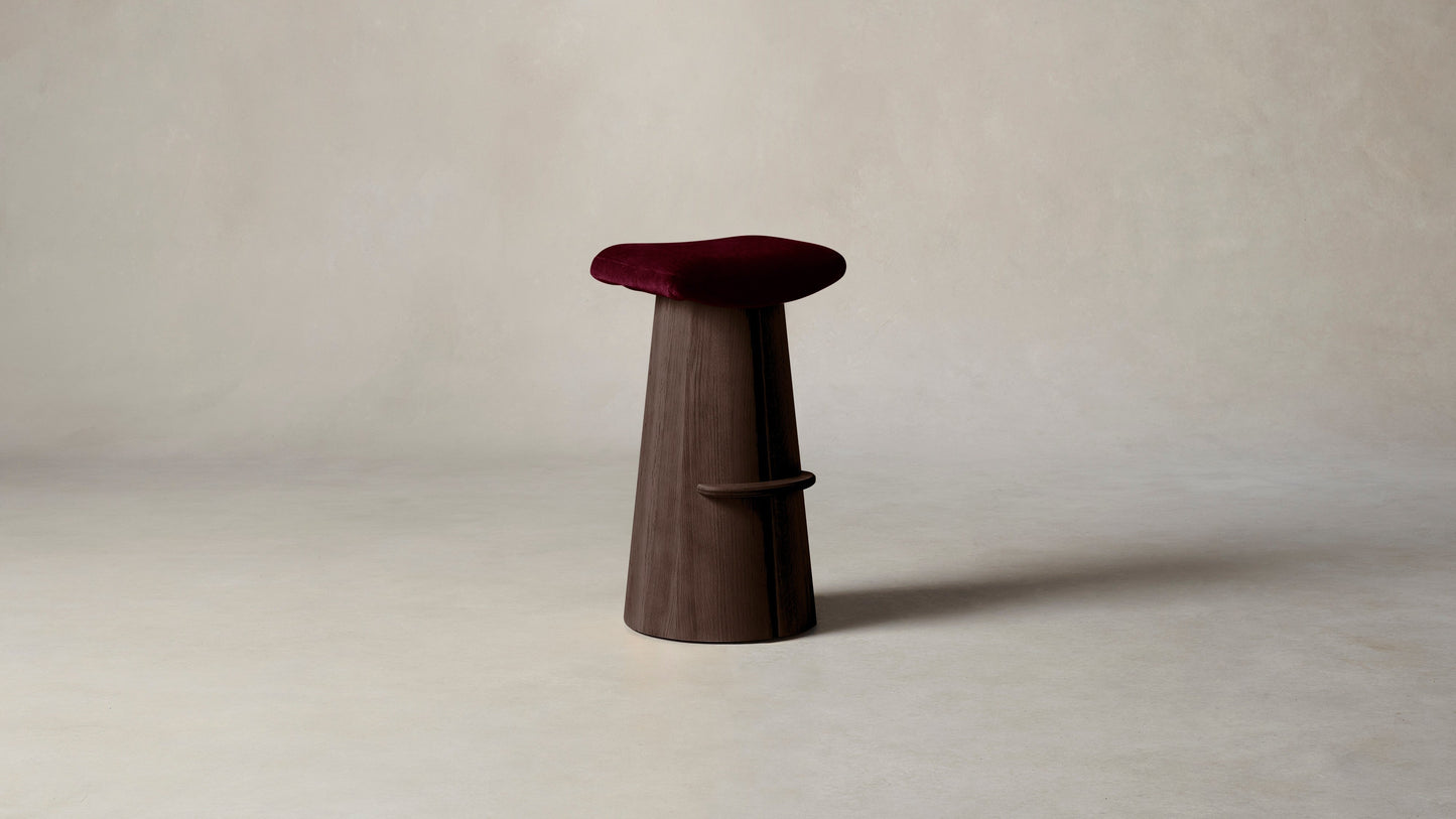 The Weston - Mohair Crimson Bar and Counter Stool
